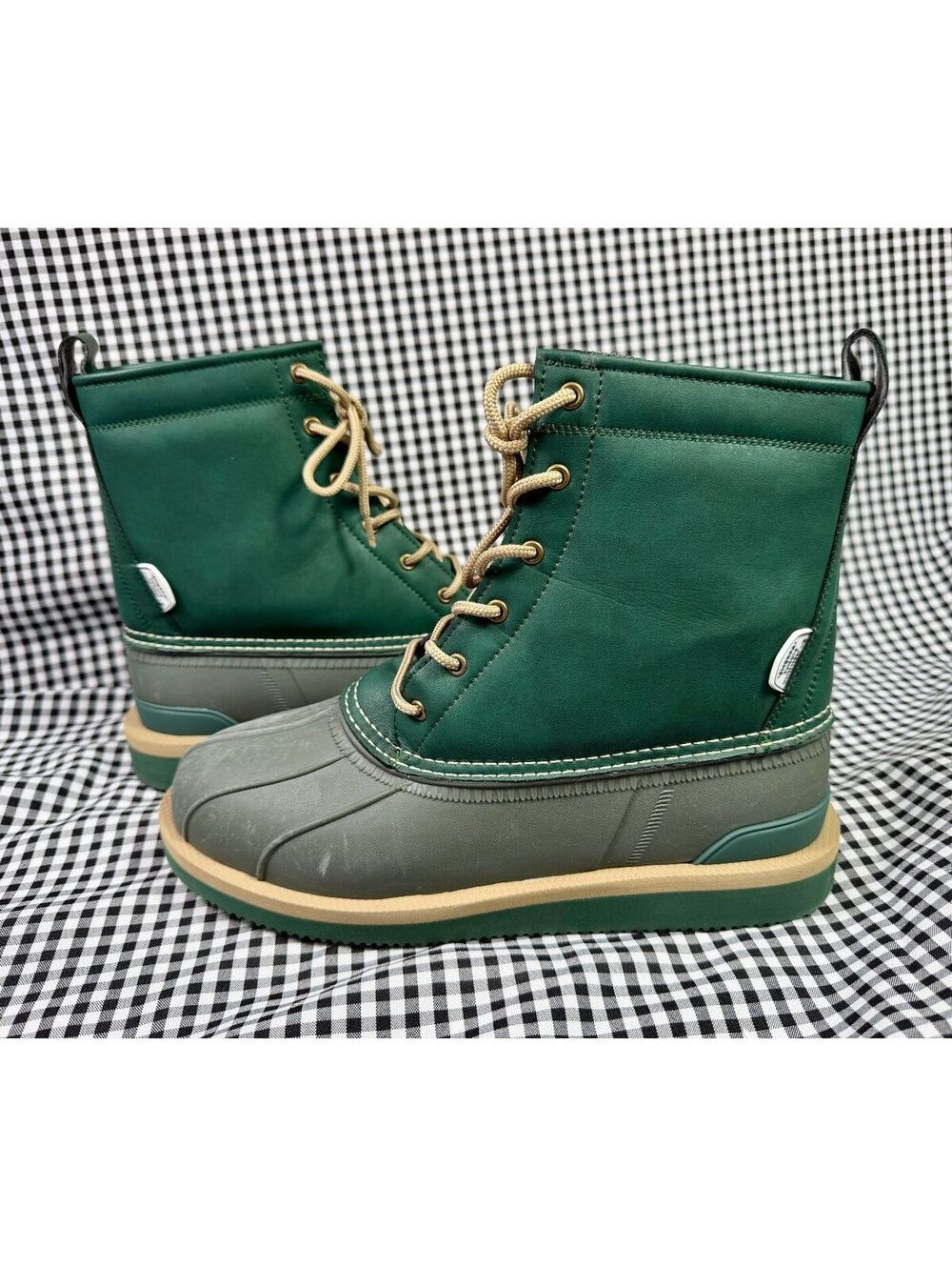 Suicoke ALAL-WPAB Duck Boots Men US 10 EU 43 Green Lace Up Rubber Japan Gorpcore